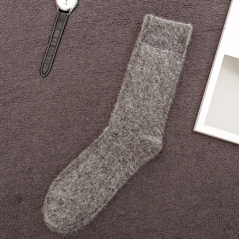 Men Autumn Winter Socks Angora Wool Socks Thick Wool Socks Autumn Winter Men Casual Wool Socks Crew